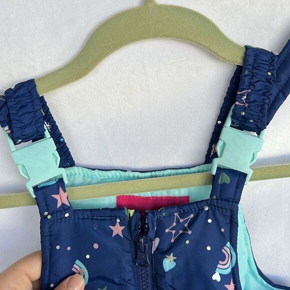 London Fog Girls Snow Pants Ski Bibs Size 4T Blue Stars - Picture 3 of 7
